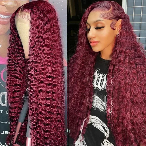 Miniatura 24 de CHEETAHBEAUTY Pelucas de cabello humano brasileño ondulado profundo #4 marrón chocolate 13X6 HD de encaje frontal transparente grado 10A rizado