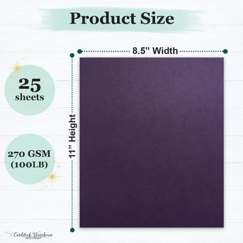 Miniatura 2 de Cardstock Warehouse Colorplan Amatista púrpura – 8.5 x 11 pulgadas – 100 libras / 9.52 oz/m² de papel de cartulina mate premium – 25 hojas
