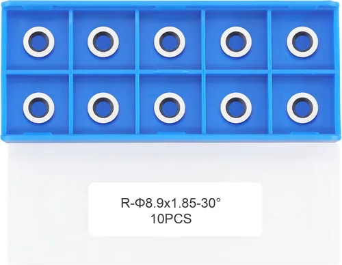 Insertos redondos de carburo de 0.350 in (1/3 pulgadas) para torneado de madera, cortador de carburo indexable R8.9 × 0.073 in para torno de