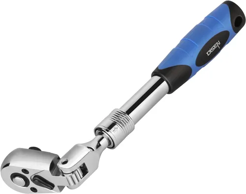 Miniatura 12 de DISEN Juego de 3 Llaves de Trinquete Extensibles, Impulso de 1/4" 3/8" 1/2", 72 Dientes, Liberación Rápida, Llaves de Vaso con Impulso Reversible