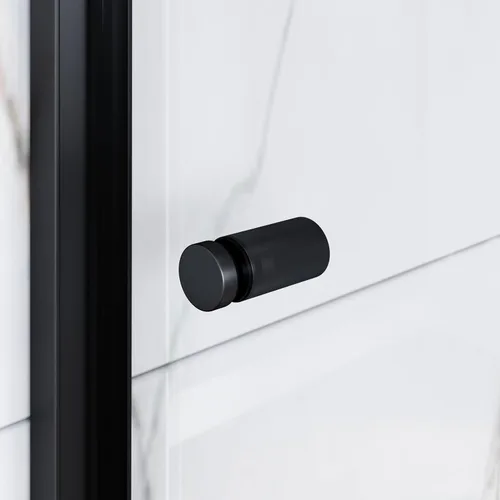 Miniatura 7 de ELEGANT Puerta corredera doble de ducha de 60 pulgadas de ancho x 72 pulgadas de alto, puertas de cristal de ducha de baño semi-marco, vidrio Negro