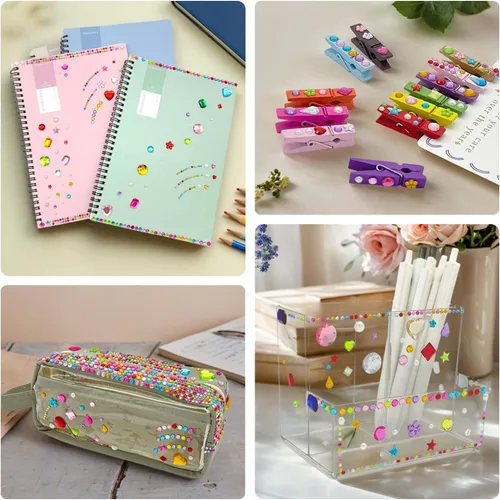 Miniatura 6 de MYDBUYSOME 2774 calcomanías de gemas para manualidades, autoadhesivas, diamantes de imitación para pegar, calcomanías acrílicas