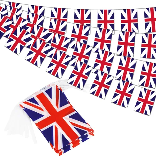 Miniatura 22 de Banderín de bandera de Colombia – 38 banderas, 42 pies, pequeñas banderas colombianas para decoración del país, escuela, fiesta, eventos deportivos
