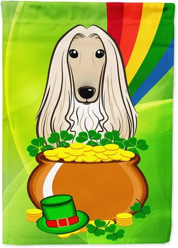 Miniatura 94 de Caroline's Treasures BB1963GF Bandera de Bulldog Inglés para el Día de San Patricio para el jardín, bandera decorativa para patio exterior, patio