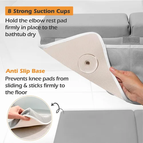 Miniatura 3 de Rodillera Premium para Baño, Juego de Rodillera para Baño de Bebé y Almohadilla de Apoyo para Codo, Almohadilla para Arrodillarse al Bañar al Bebé