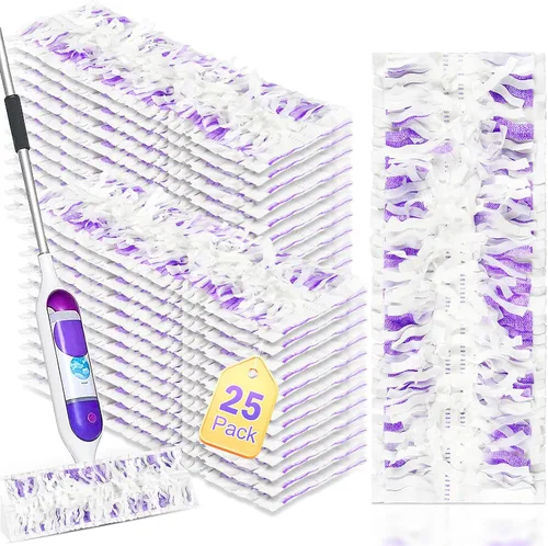 Miniatura 9 de Paquete de 12 almohadillas desechables para mopa PowerMop de varias superficies, repuestos de almohadillas de trapeador para limpieza de suelos