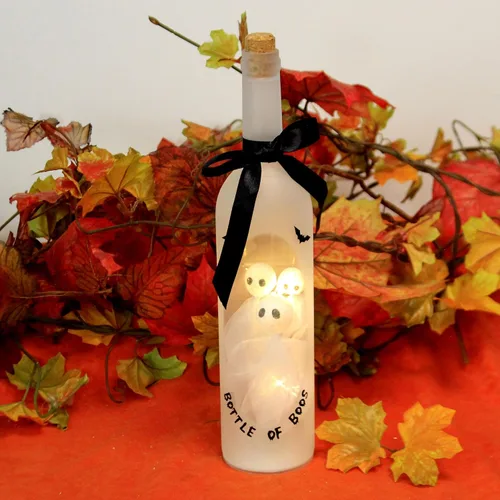 Miniatura 3 de Botella de Boos Ghosts Light Up LED de 13 pulgadas Botella de vino de Halloween Figura de mesa