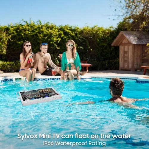 Miniatura 5 de SYLVOX Smart TV portátil de 15.6 pulgadas, televisión de 12 voltios, alimentado por batería de 10000 mAh, IP66, impermeable, altavoces duales