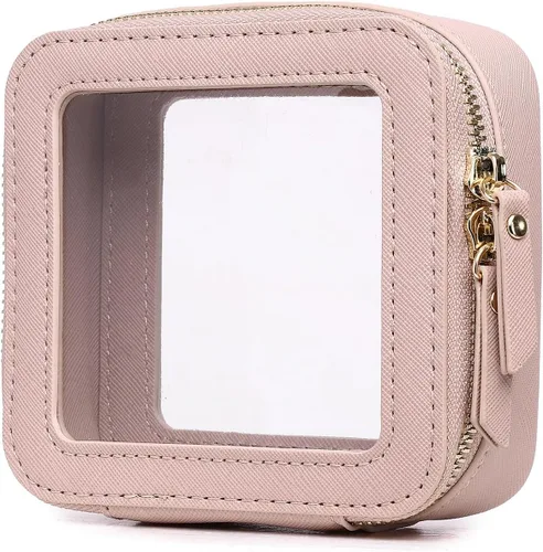 Miniatura 20 de Pinkmik Pequeña bolsa de maquillaje, mini estuche transparente para maquillaje y neceser con cremallera, organizador de bolsos para mujer