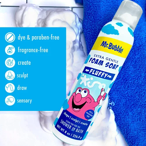 Miniatura 5 de Mr. Bubble Jabón de espuma extra suave, sin fragancia, para manos y cuerpo, 8 onzas, paquete de 6