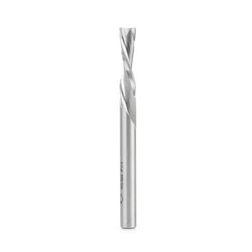Amana Tool HSS1655 Brocas de enrutador espiral de doble flauta Metal Corte de aluminio de 1/4 D x 1 x 1/4 pulgadas Broca de enrutador de corte
