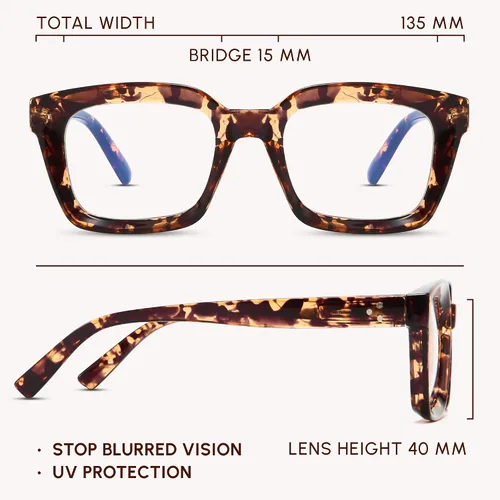 Miniatura 5 de IBOANN Gafas de luz azul de gran tamaño para mujer, gafas de moda funky con aspecto preppy, reducen la fatiga de la pantalla, gafas de computadora
