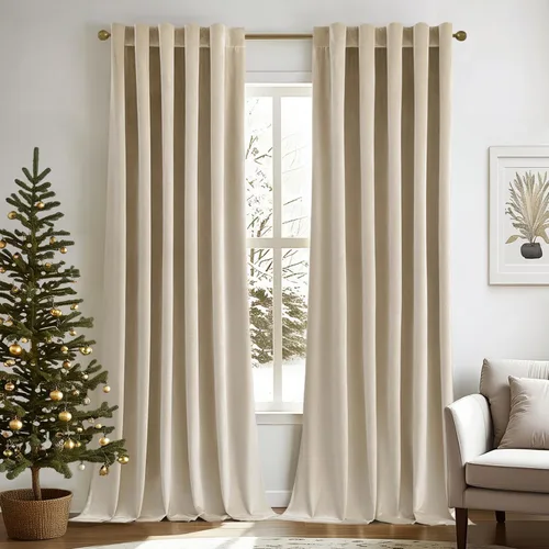 Miniatura 45 de MIULEE Cortinas de terciopelo de 84 pulgadas de largo, juego de 2 paneles para dormitorio, con pestaña trasera plisada, de lujo, aislamiento