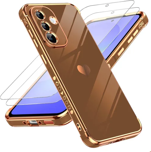 Miniatura 13 de LeYi for Moto G 5G 2025 Case: with Tempered Glass Screen Protector [2 Pcs]+ Full Camera Lens Protection,Love Heart Plating Cute Luxury Soft TPU
