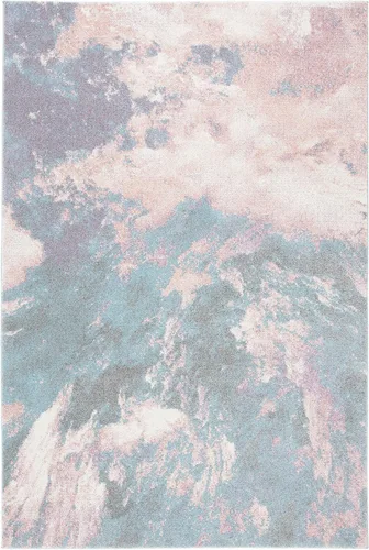 Miniatura 5 de SAFAVIEH Glacier Collection - Alfombra decorativa de 2 pies 3 pulgadas x 4 pies, azul y multicolor, diseño abstracto moderno, no desprende pelusa