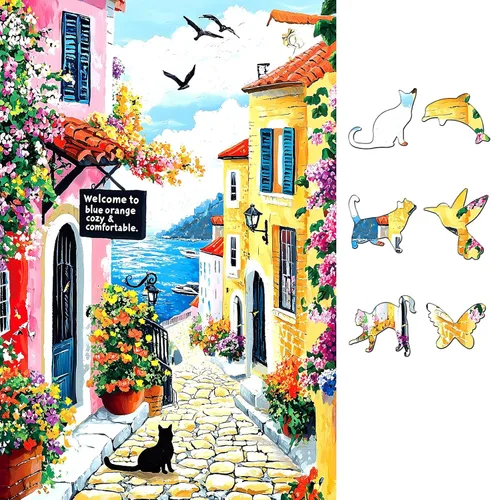 Miniatura 17 de Rompecabezas de 500 piezas para adultos, divertido rompecabezas de dibujos animados coloridos con letras en la parte posterior, bañera de pato