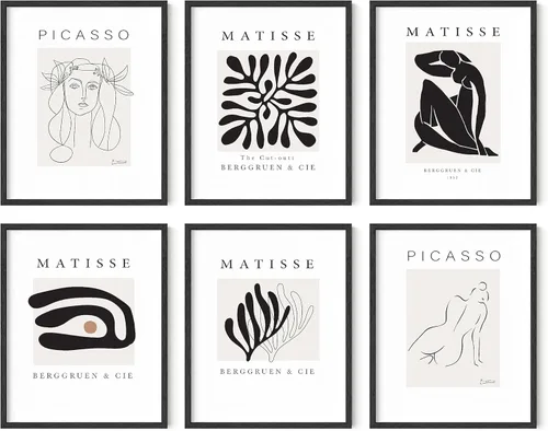 Miniatura 19 de HAUS AND HUES Henri Matisse y Picasso - Juego de 6 pinturas famosas, sin marco, 11 x 14 pulgadas Sin títulos