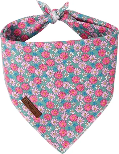 Miniatura 21 de Bandana de verano para perros, bufanda triangular de rejilla de algodón cómoda para perros medianos y grandes, pañuelo lavable para mascotas