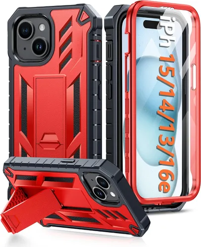 Miniatura 10 de FNTCASE Funda para iPhone 15: funda para iPhone 13, 14 y 16e, de grado militar, protección rígida a prueba de golpes, funda protectora rígida