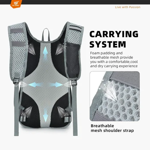 Miniatura 3 de SKYSPER - Mochila pequeña de senderismo - Mochila de viaje de 15L, ligera, resistente al agua, mochilas de senderismo para mujeres y hombres, Gris