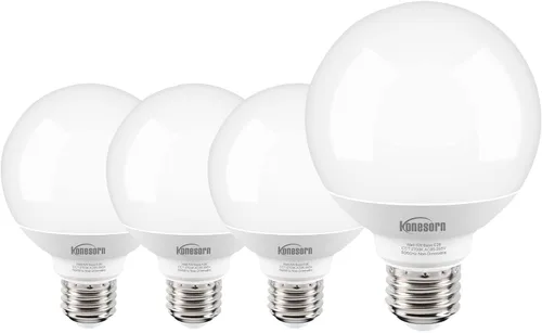 Miniatura 8 de Honesorn Bombilla de tocador equivalente a 60 W, base E26 blanca cálida de 2700 K, luz redonda para baño, bombillas LED G25 para espejo de tocador