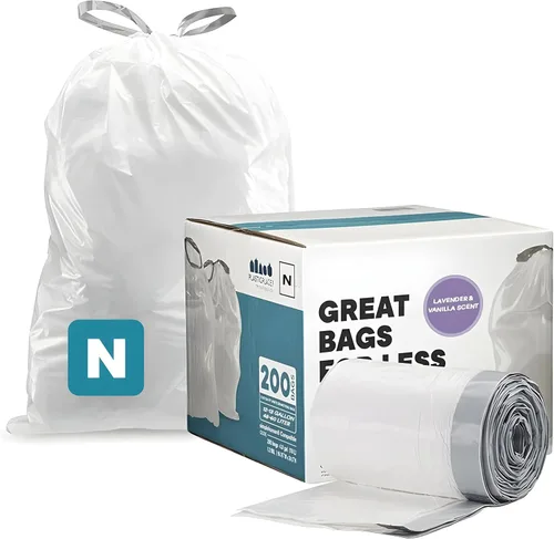 Miniatura 7 de Plasticplace Bolsas de basura de ajuste personalizado, compatibles con simplehuman Code N (50 unidades) forros de basura blancos con cordón de 12-13