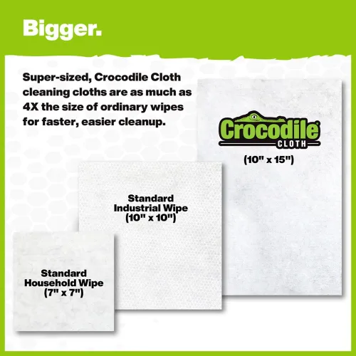 Miniatura 4 de Crocodile Cloth Toallitas de limpieza multiusos, 80 unidades, paños desechables extra grandes a base de plantas de 15 x 10 pulgadas, húmedos