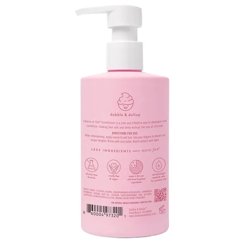 Miniatura 8 de Dabble & Dollop Cherry on Top - Acondicionador desenredante para niños y niños pequeños, origen natural, no tóxico, vegano, sin sulfato para cabello