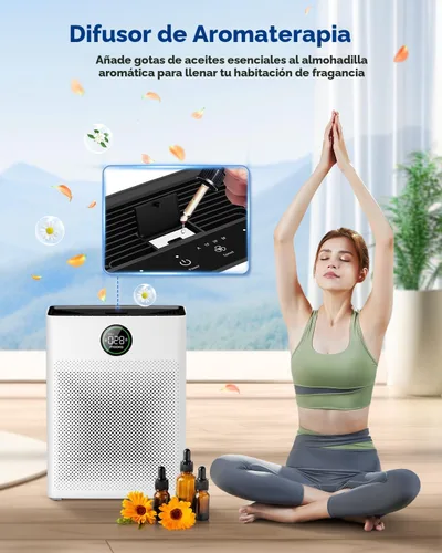 Miniatura 7 de Purificadores de aire para el hogar, habitación grande de hasta 2200 pies cuadrados, purificador de aire MOOKA para mascotas domésticas con filtro