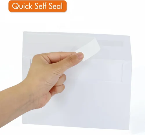Miniatura 6 de Sobres de invitación A9, paquete de 50 sobres de 5 3/4 x 8 3/4 pulgadas, autoadhesivos imprimibles para tarjetas de 5 x 8 pulgadas, color blanco