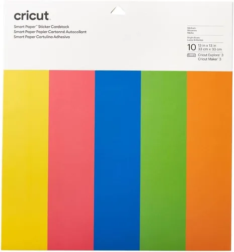 Cricut Smart Paper - Cartulina adhesiva, 10 hojas, 13 x 13 pulgadas, papel adhesivo para calcomanías, compatible con Cricut Explore 3/Maker 3, lazo