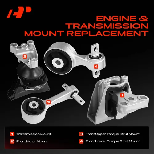 Miniatura 3 de A-Premium Juego de 4 piezas de montaje de puntal de transmisión del motor compatible con Honda Civic 2006 2007 2008 2009 2010 2011 L4 1.8L