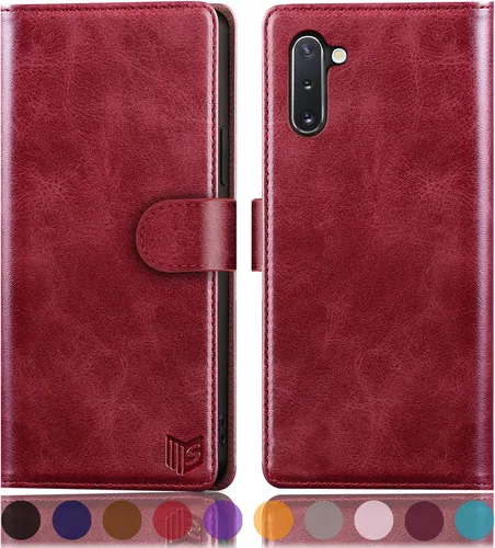 Miniatura 9 de SUANPOT Funda de piel tipo cartera para Samsung Galaxy Note 10 de 6.3 pulgadas con bloqueo RFID, tarjetero para tarjetas de crédito, libro con tapa