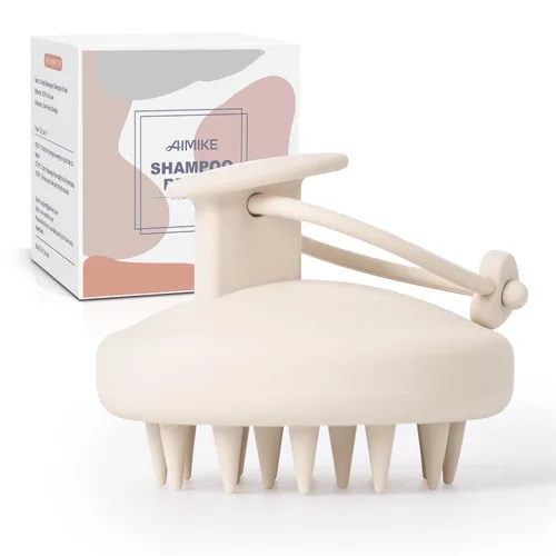 Miniatura 10 de AIMIKE Cepillo masajeador de cuero cabelludo, limpiador de cabello de silicona suave para lavar el cabello, eliminar la caspa y estimular