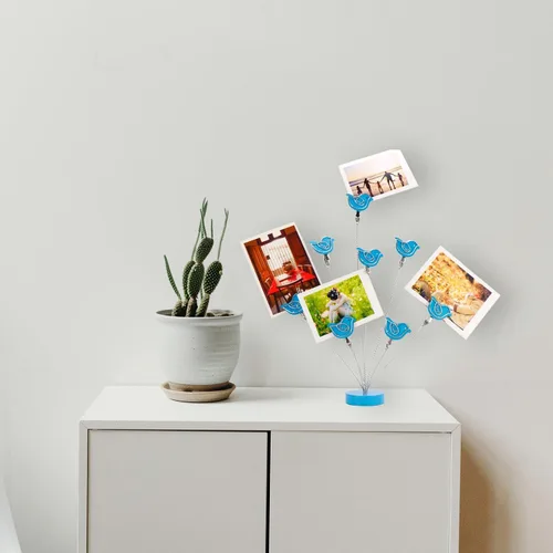 Miniatura 2 de Portafotos de Árbol Genealógico de 8 Ramas, Soporte de Clips de Tarjetas y Fotos para Escritorio, Soporte para Notas de Memo, Papel y Fotos