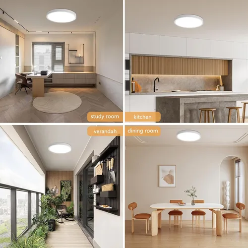 Miniatura 8 de 4PK - Lámpara de techo LED empotrada de 12 pulgadas, 24 W, 2520 LM, 3000 K/4000 K/6000 K CCT seleccionable, luz de techo LED súper delgada, cerca