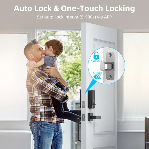Miniatura 3 de Cerradura inteligente Wi-Fi con juegos de asas, cerradura de puerta de entrada sin llave Miuedo para puerta delantera, compatible con Alexa y Google
