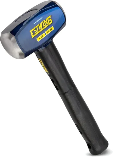 Miniatura 4 de Estwing Martillo de trineo de cara dura de 4 libras, mango indestructible de 12 pulgadas, cabeza de acero bloqueada, agarre de goma vulcanizada