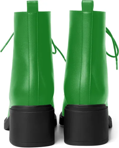 Miniatura 60 de ROSERWISH Botas altas de tacón bajo y grueso para mujer, con cordones, cómodas, modernas, con puntera redonda, de 2.5 pulgadas