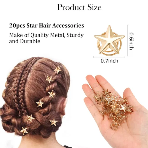 Miniatura 2 de 20 pinzas para el cabello de estrella, pinzas de pelo en espiral de estrella dorada, horquillas de novia, pinzas trenzadas vintage para boda