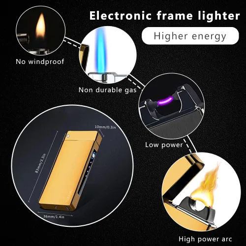 Miniatura 4 de Encendedor eléctrico de plasma de doble arco, sin llama, resistente al viento, electrónico con chip inteligente para vela, barra de incienso, Nuevo