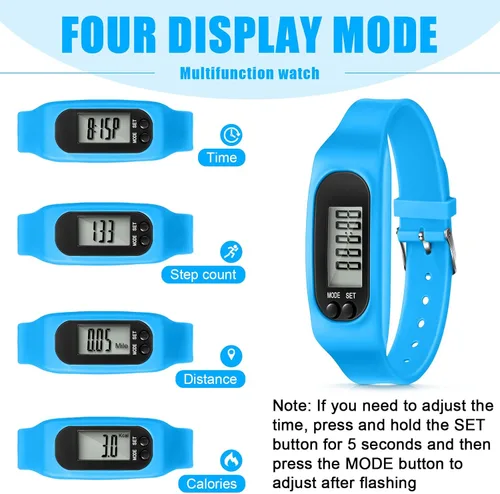 Miniatura 3 de Geyoga Pedometer for Walking Steps and Miles Pedometer Watch Silicone Steps Tracker Running Bracelet Ankle Step Counter for Calorie Burning and Step
