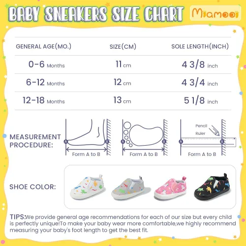Miniatura 6 de Miamooi Zapatos deportivos para bebés, niños y niñas, suela suave, zapatos de primera caminata, informales, planos, ligeros, para cuna
