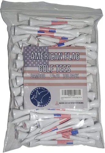 Miniatura 2 de Camisetas de golf de madera con la bandera estadounidense, 2 3/4 pulgadas, 100 camisetas por paquete, camisetas de golf de Estados Unidos
