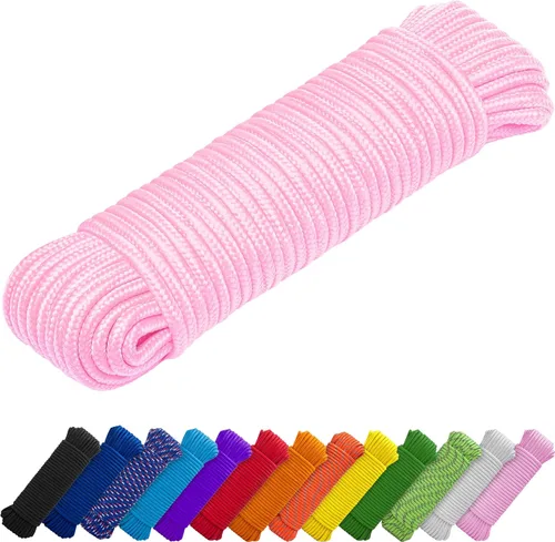 Miniatura 21 de TECEUM Cuerda – 90 pies x 1/4 pulgada (7mm) – Verde Ejército – Cuerda Utilitaria Versátil y Resistente – Acampada, Artesanía, Asta de Bandera
