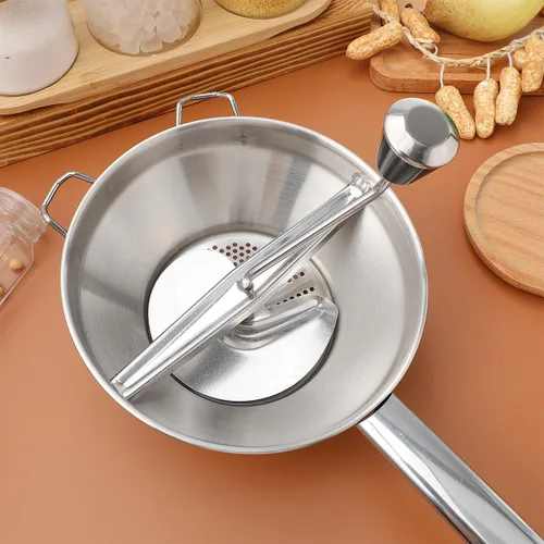 Miniatura 7 de Gatuida Molino giratorio de acero inoxidable para salsa de tomate, cortador manual de papas, prensatelas de mano para puré de papas, comida