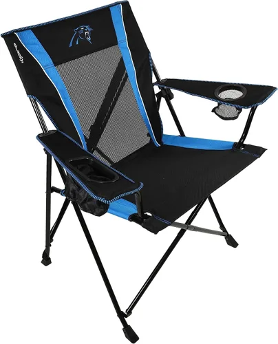 Kijaro Dual Lock Pro, Silla plegable para fanáticos de deportes, 26" L x 35.5" W x 37" H, Carolina Panthers