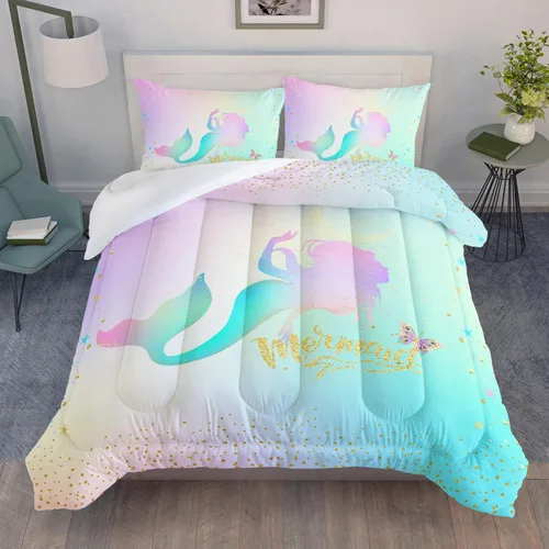 Miniatura 11 de AILONEN Bonito juego de edredón tamaño individual, lindo juego de ropa de cama de ciervo rosa para niños y niñas, juego de edredón Kawaii de ciervos