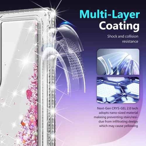 Miniatura 141 de NGB - Funda de teléfono diseñada para Samsung Galaxy S9+ Plus, morado/azul, con purpurina líquida para mujeres y niñas, con protector de pantalla