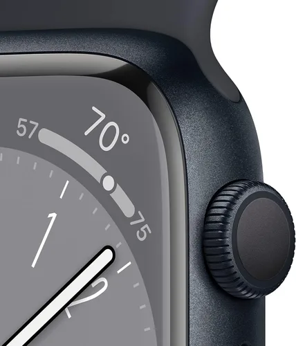 Miniatura 3 de Apple Watch Series 8 [GPS 41mm] Reloj inteligente con caja de aluminio medianoche y correa deportiva medianoche - S/M. Rastreador de actividad